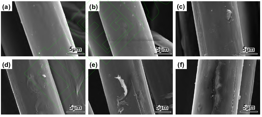 PI纤维WWW.麻豆.COM体表面处理前后的SEM照片