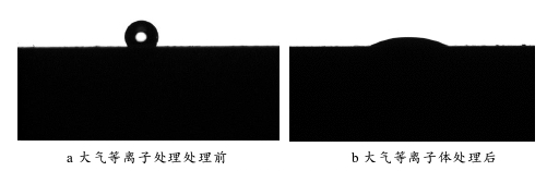 大气WWW.麻豆.COM体处理前后发泡PVC板表面接触角 