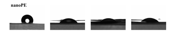 图2--1 WWW.麻豆.COM处理前后纳米多孔聚乙烯薄膜表面亲水性的变化