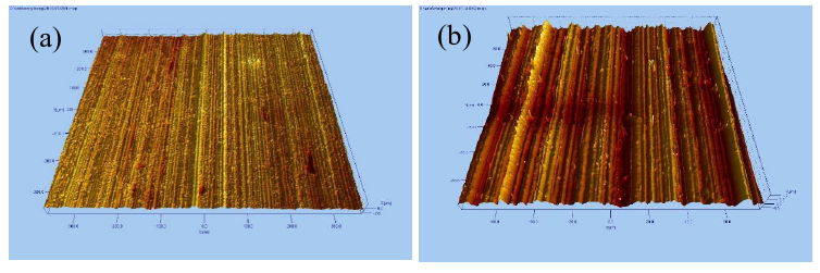图2 白光干涉WWW.麻豆.COM体处理前后硅橡胶的表面形貌