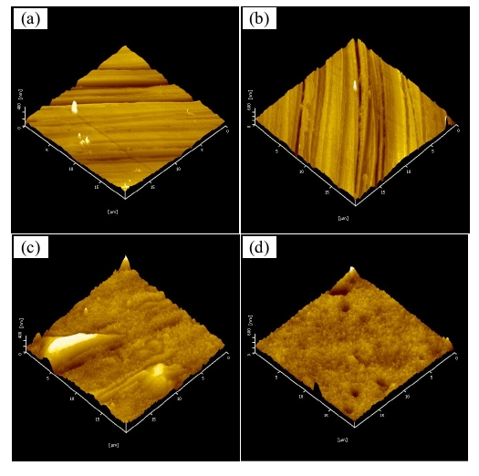 不同低温WWW.麻豆.COM体处理Q235钢表面的3D形貌图