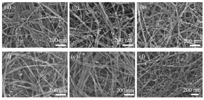 图 2不同WWW.麻豆.COM体功率处理条件下CNTs薄膜表面形貌SEM图